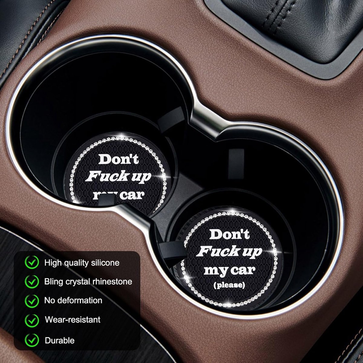 Auto Onderzetters - Bekerhouder Mat - Interieur Beschermen - Antislip Honingraat - 7 cm - Zwart