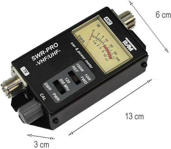 SWR Meter - Meetinstrument Radio - Radio Communicatie - Dual Tuner Technologie - 130x60x35 mm - Zwart — afbeelding 4