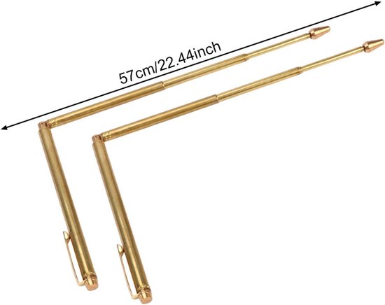 Dowsing Rods - Mediumschap Staven - Zoeken naar Energie - Flexibel en Verstelbaar - 57 cm - Goud — afbeelding 4