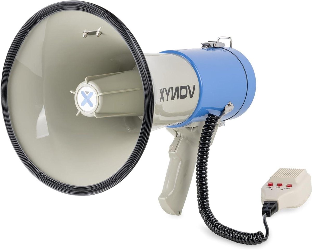Draagbare Megafon - Luidspreker Omroepinstallatie - Publiek Toespraken - Met Opnamefunctie - 60 W - Wit