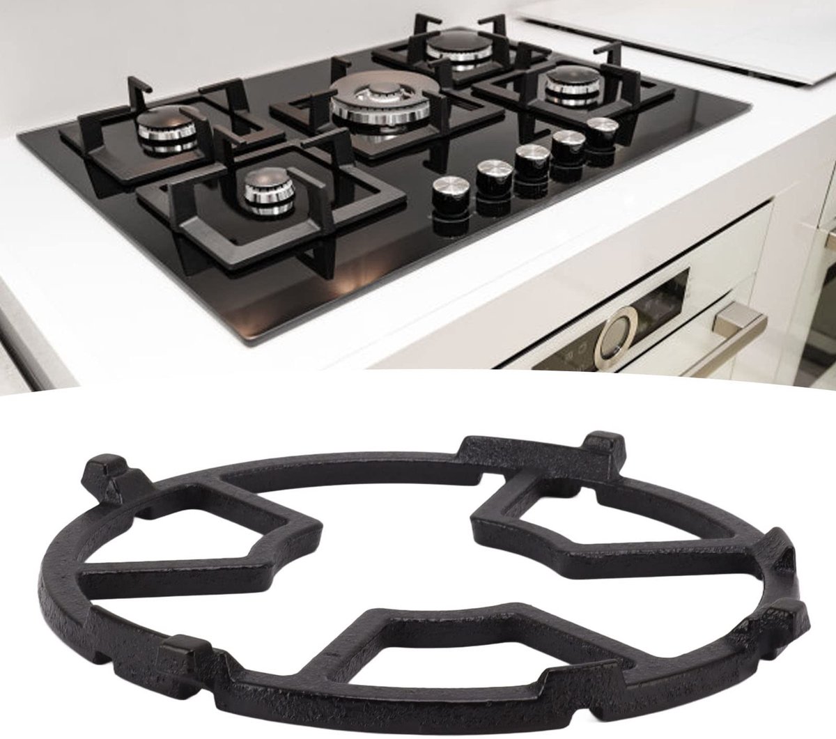 Store_9 - Gas Ring Reducer - Gietijzeren Fornuisplaat - Antislip Koffiepot Stand - Kookplaat Diffuser - Geschikt voor Gasfornuis - 26,2 x 21,2 cm