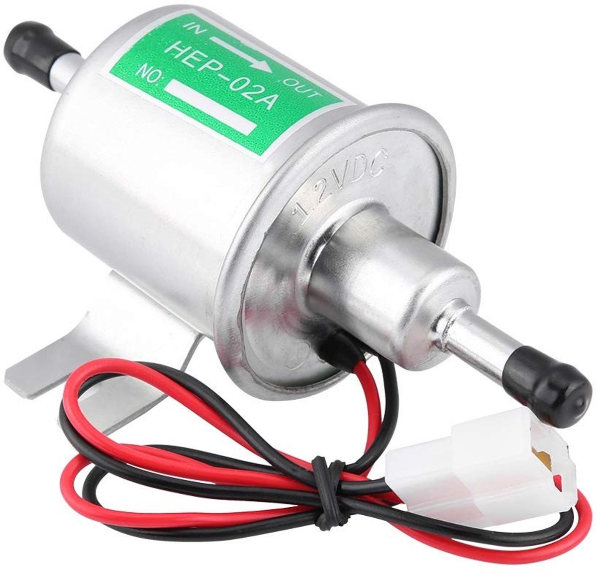 SPHProducts - Elektrische brandstofpomp - Universele benzinepomp - 12V - Geschikt voor gas- en dieselgeneratoren - Zilver - HEP-02A - 80-100 L/h