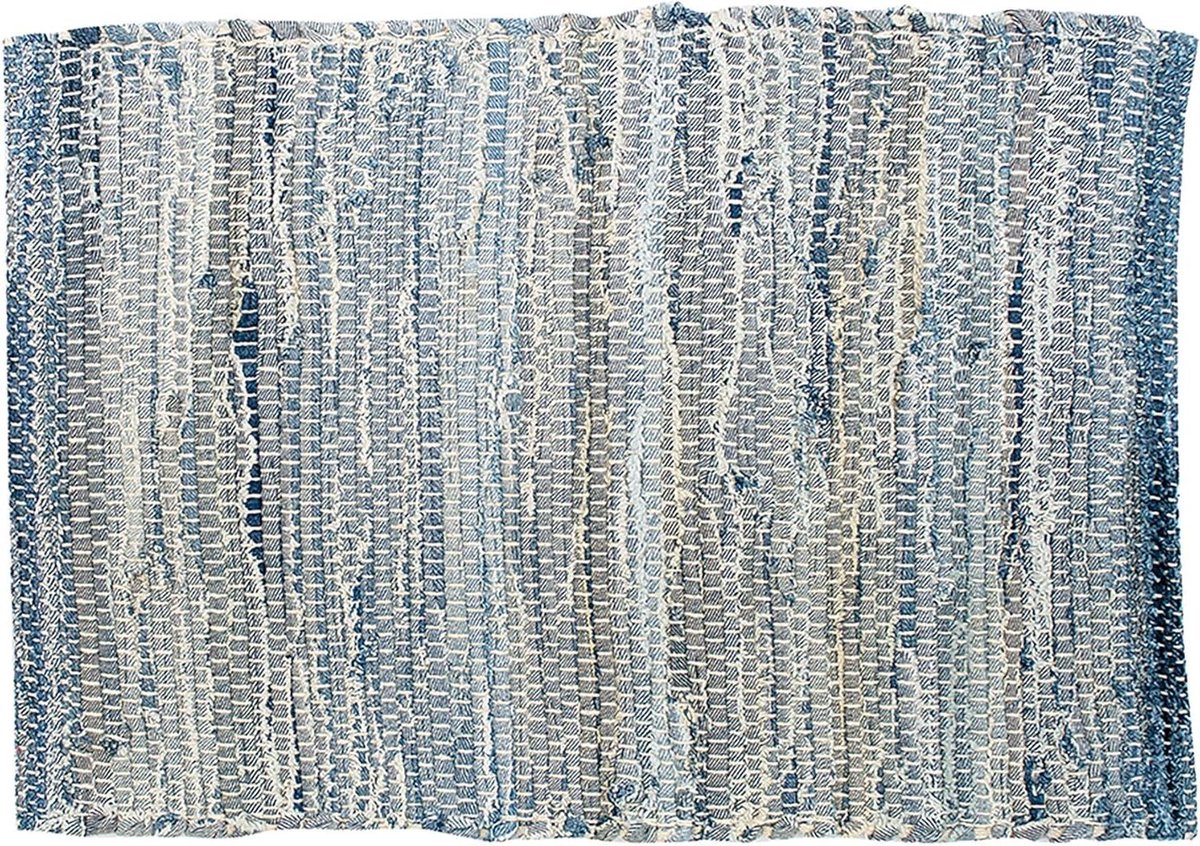 Geweven Placemat Set - Katoenen Placemats - Tafeldecoratie - Handgemaakt - Set van 6 - Blauw
