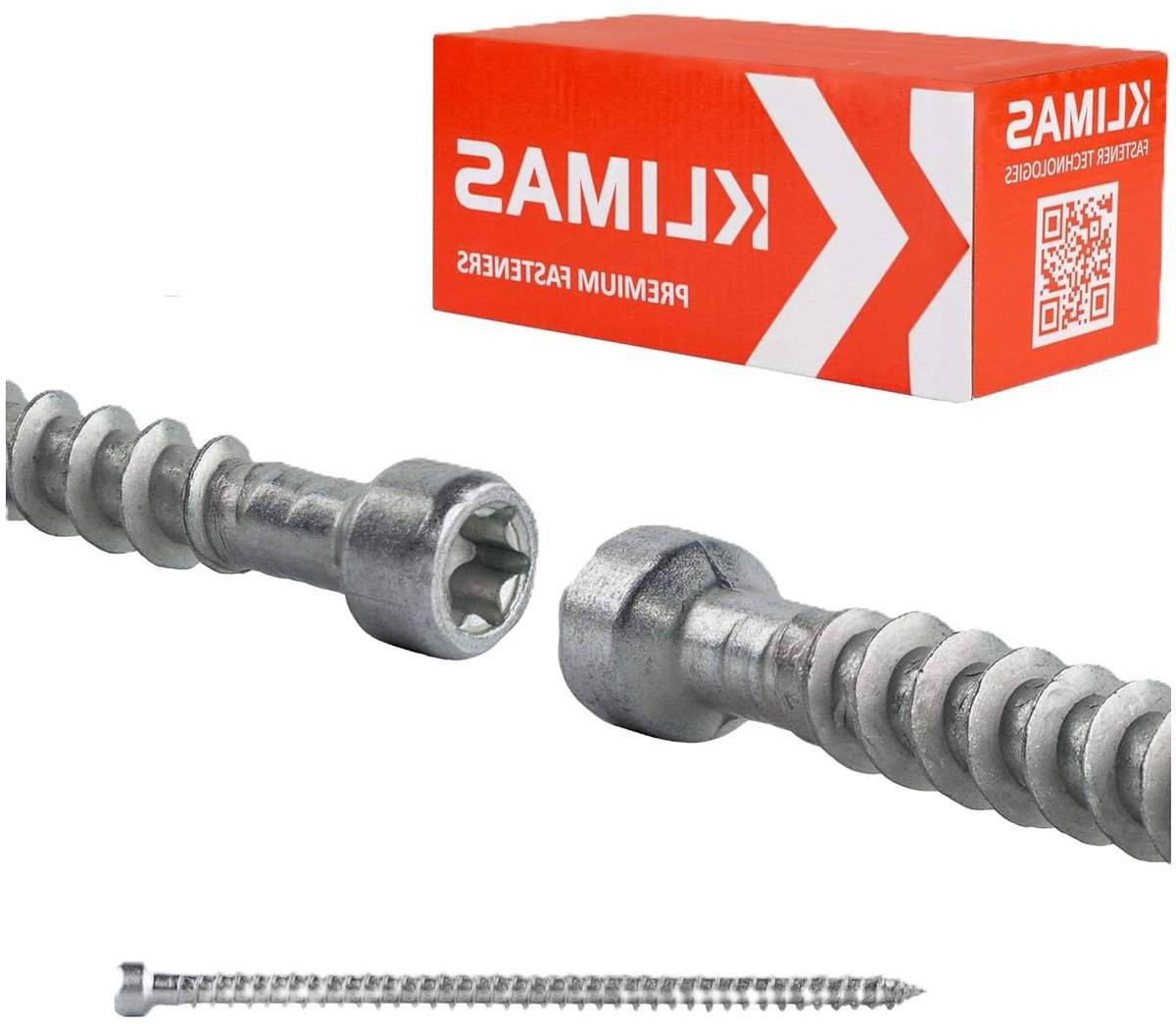 Houtbouwschroeven - Constructieschroeven - Houtconstructies Maken - Volledige Schroefdraad - 8mm x 180mm - Zilver