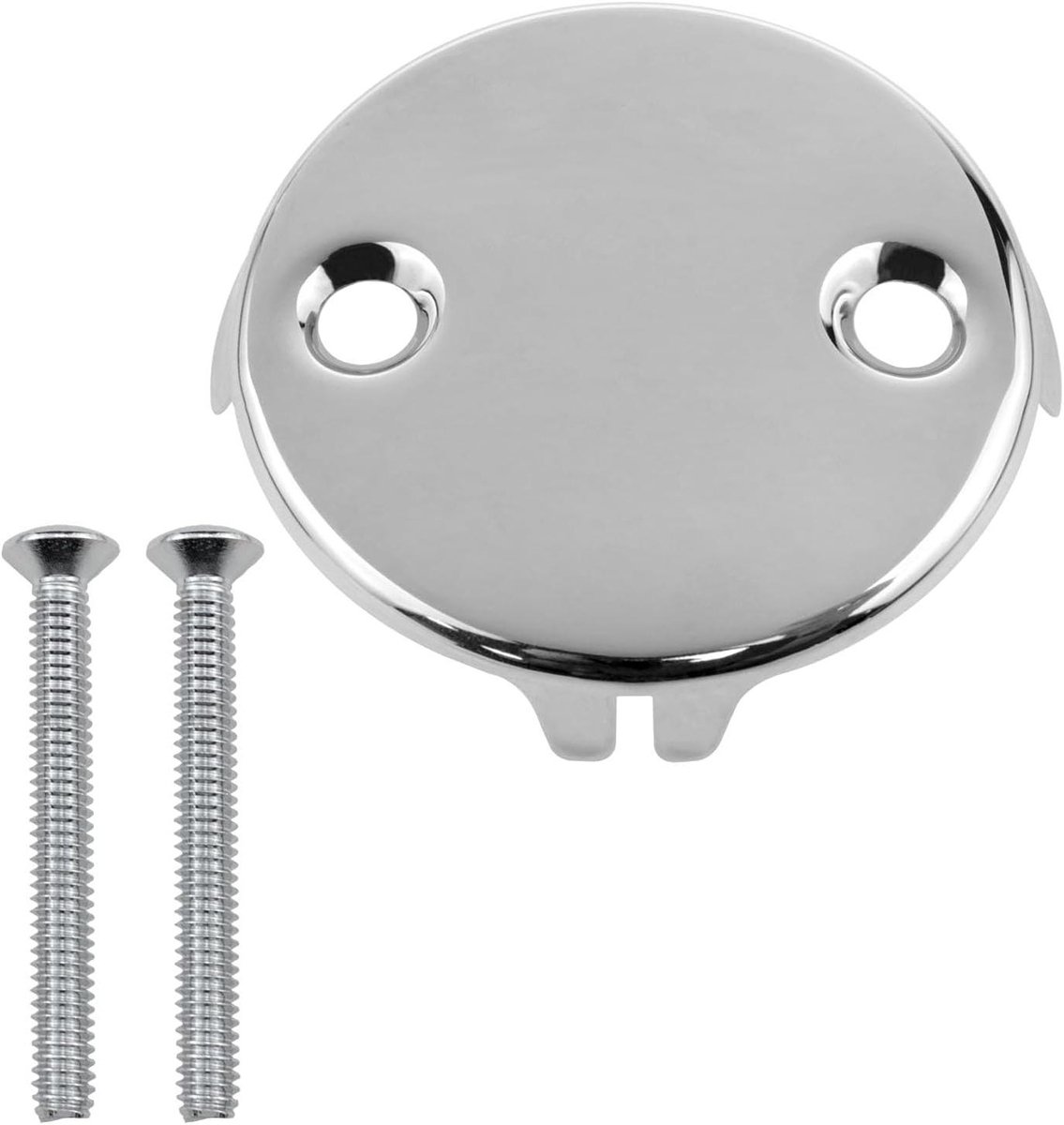 Bad Overloop Afvoerplaat - Afvoer Cover Bad - Badkamer Vernieuwen - Roestvrij Staal - 3-1/8 Inch Diameter - Zilver
