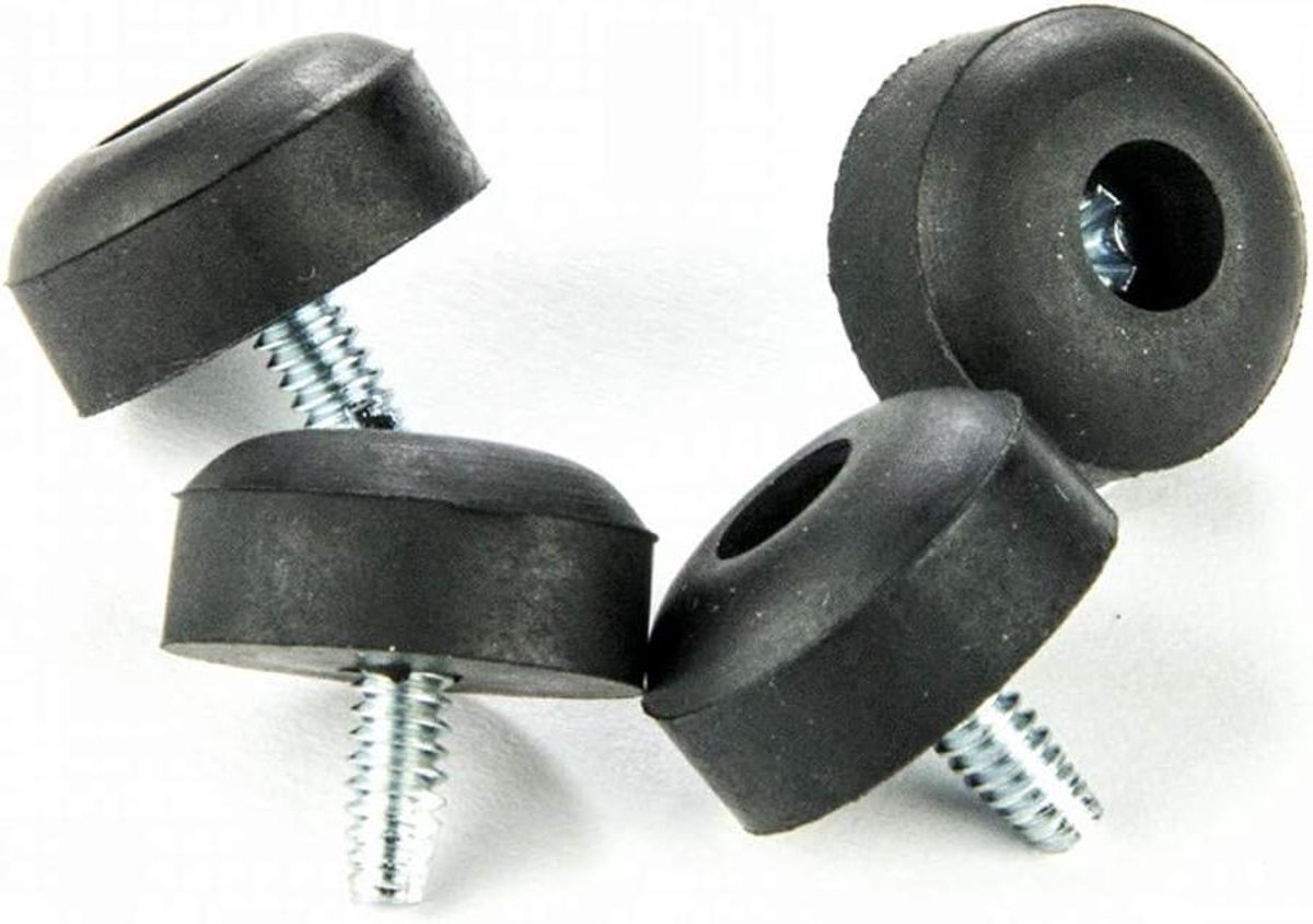 Wah Pedaal Voetjes - Pedaal Rubbers - Gitaar Effecten - Vervangende Onderdelen - 19mm diameter 8mm hoogte - Zwart