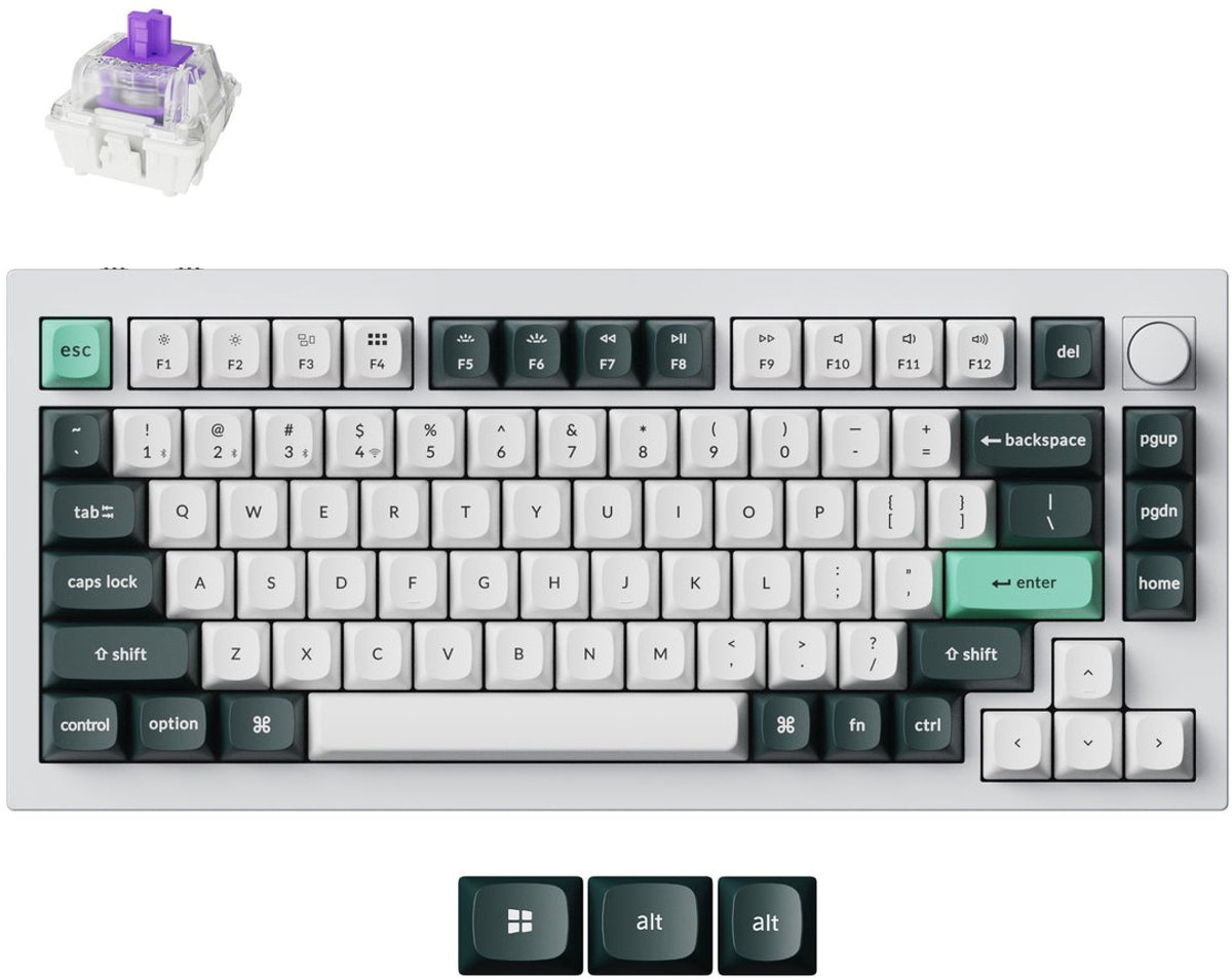 Keychron Q1 HE draadloos toetsenbord RGB Nebula magnetische schakelaar (wit) [Q1H-P1].
