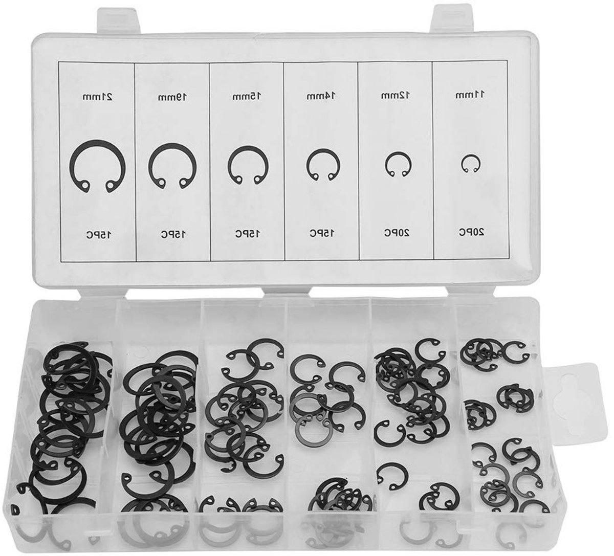Circlip Set van 100 Stuks - Circlip Gereedschap voor Snap Ringen en Retaining Rings met Opbergdoos