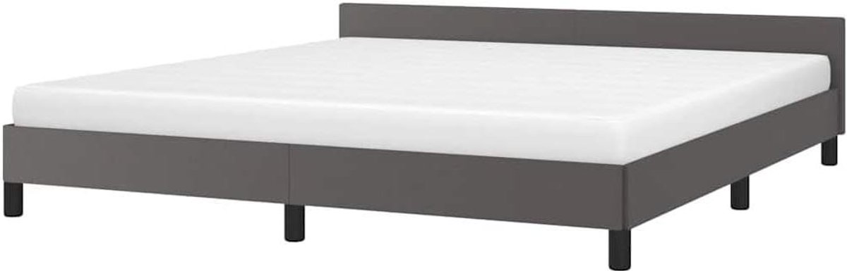 Bedframe met hoofdbord - Ledikant Slaapmeubel - Goede Nachtrust - Duurzaam Kunstleer - 180x200 cm - Grijs