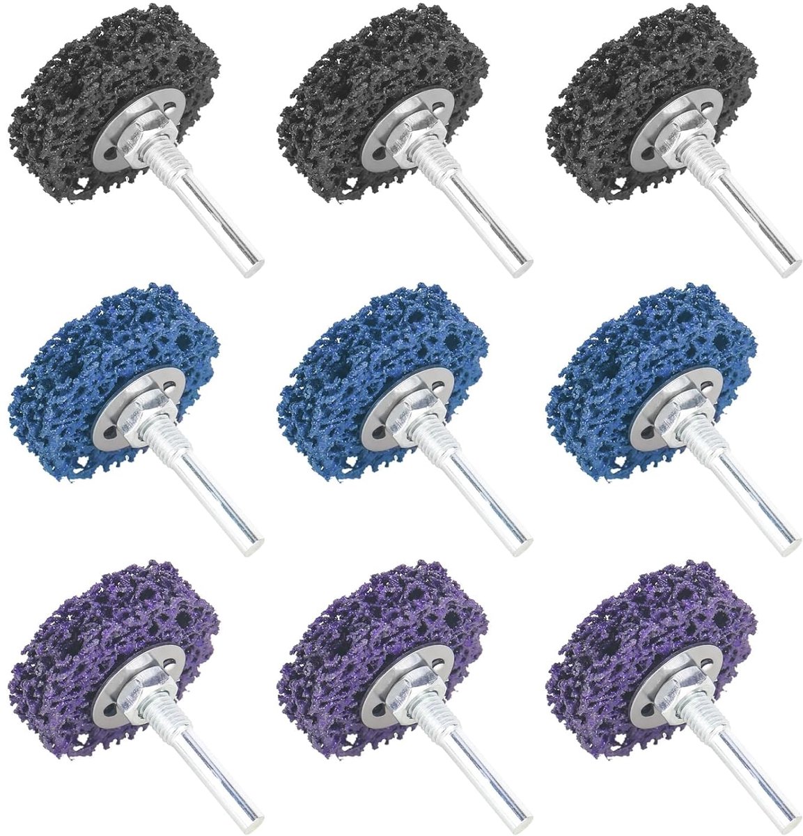 50mm Coarse Cleaning Disc Set - 9pcs Grinding Discs voor Hoekslijper - Extra Fine kleur 1