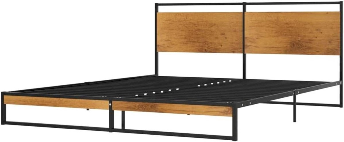 Bedframe Metaal - Beddenframe Metaal - Slaapkamermeubilair - Stevige Constructie - 160x200 cm - Zwart