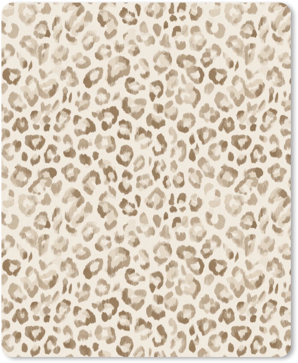 Muismat 12x16 cm - Mousepad Luipaard - Klassiek - Beige - Muismatten