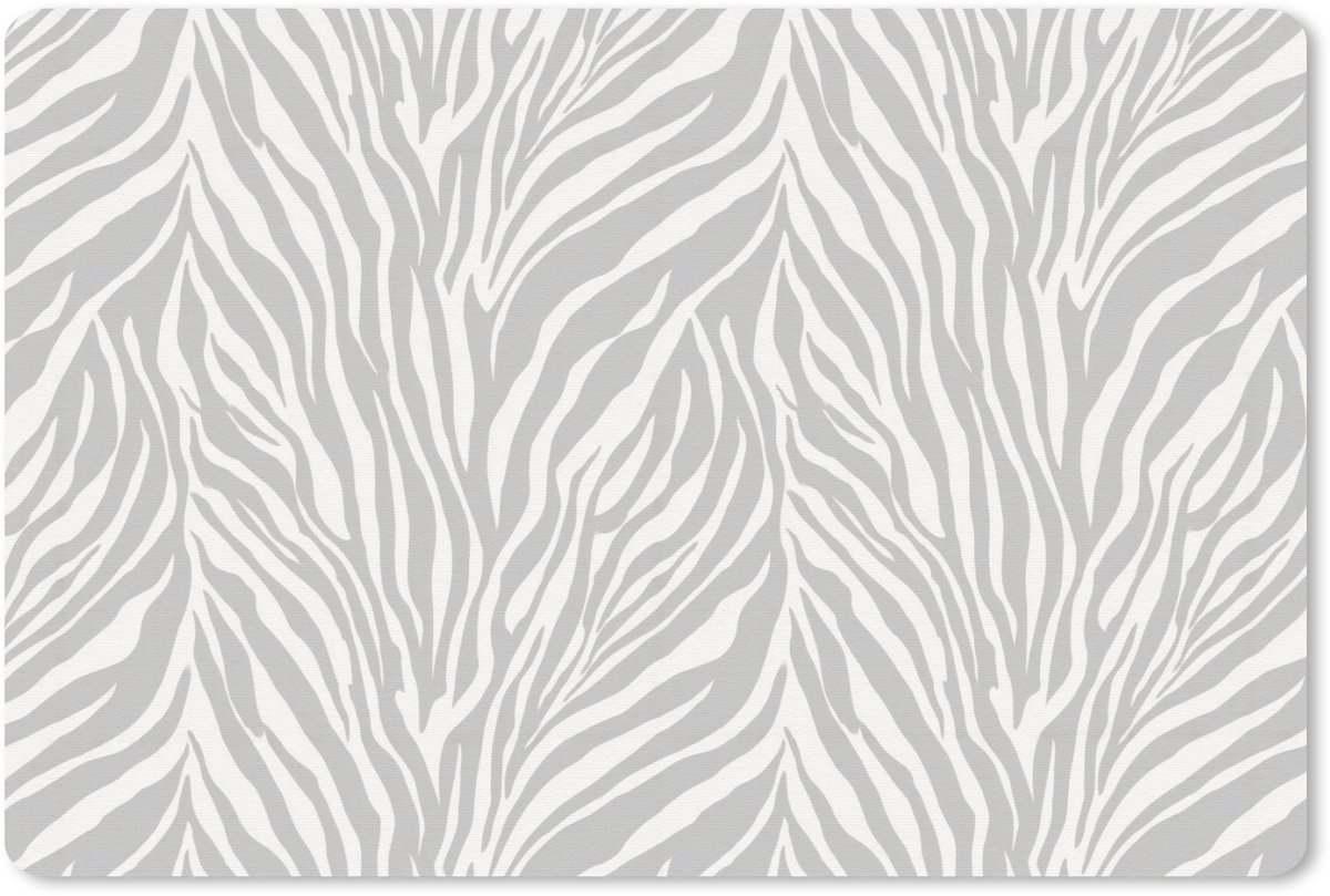 Muismat 13x8 cm - Mousepad Zebra - Motief - Grijs - Muismatten