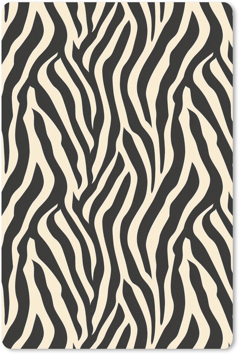 Muismat 13x20 cm - Mousepad Zebra - Print - Klassiek - Zwart - Muismatten