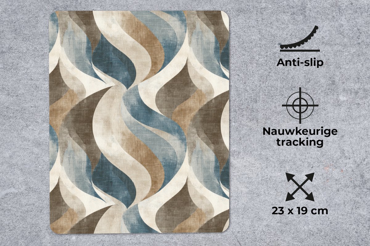 Muismat 12x16 cm - Mousepad Abstract - Golven - Kleurrijk - Muismatten