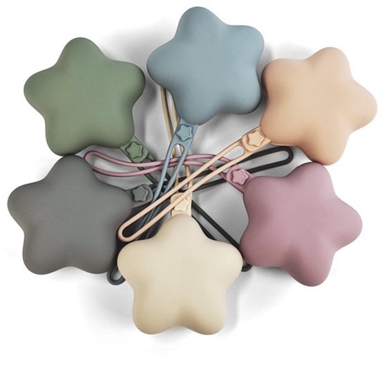 Speenhouder – Siliconen speenhouder voor baby's – Draagbare speenhouder – Opbergzakje voor spenen – Stervormige speenhouder – Draagbaar opbergzakje – Speenorganizer – Minimalistische stijl – 23,5 x 9,5 cm — afbeelding 2