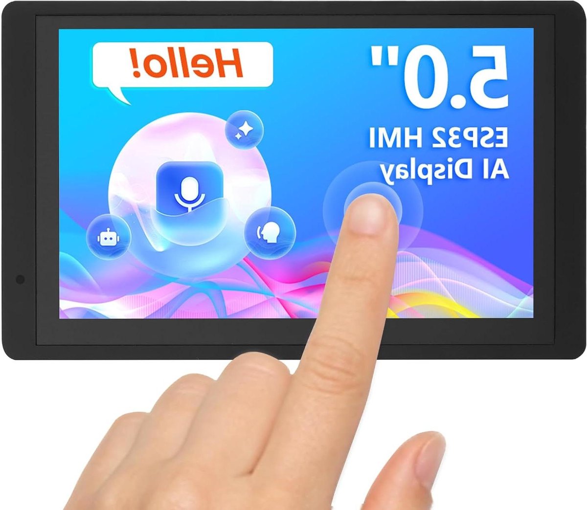 ESP32 Display - HMI Touchscreen - IoT Ontwikkeling - AI Spraakinteractie - 5 inch - Zwart