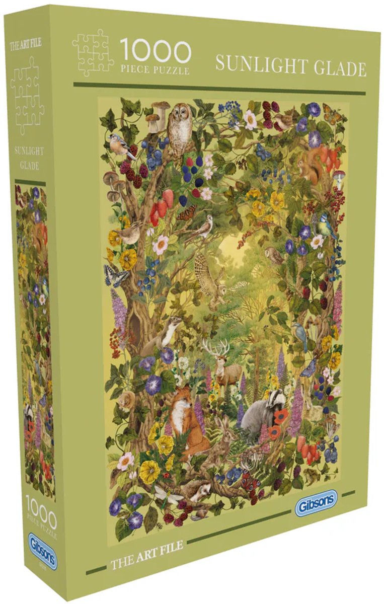 Gibsons - Zonnige Bosopening ("The Art File Sunlight Glade") - The Art File - 1000 stukjes - 49×68cm - Legpuzzel voor Volwassenen