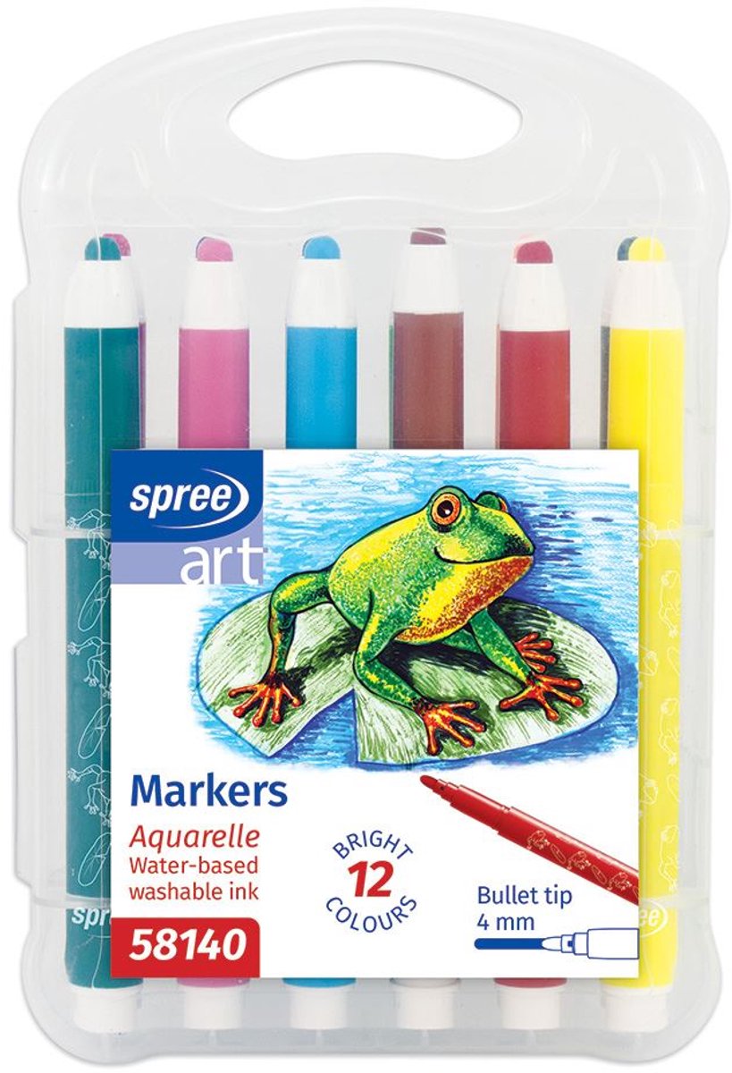 Harlekijn stiften set 12 kleuren - creatieve markers voor kinderen.