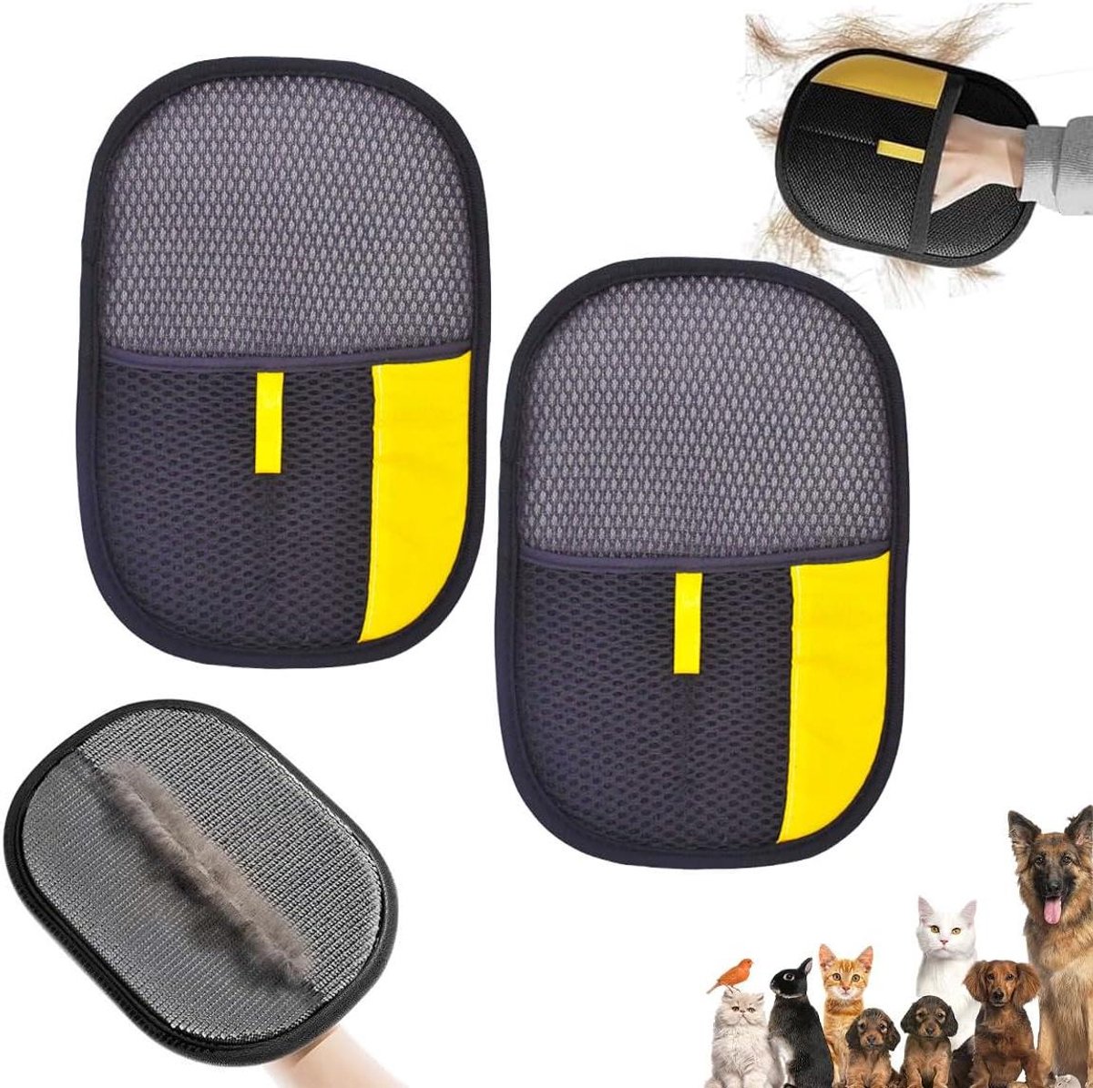 Anti Haarhandschoenen - Huisdier Verzorging - Vacht Reinigen - Statische Magische Technologie - 2 Stuks