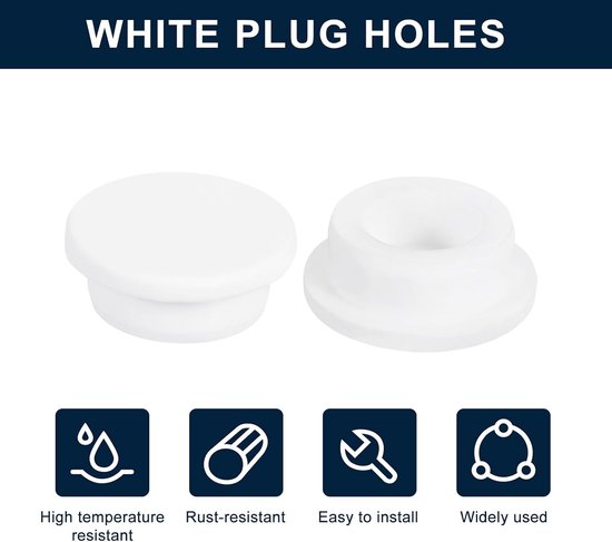 Rubberen Gaten Stoppen - Afsluitdoppen - Leidingen Afdichten - Hoge Temperatuur Bestendig - 28 mm - Wit — afbeelding 5