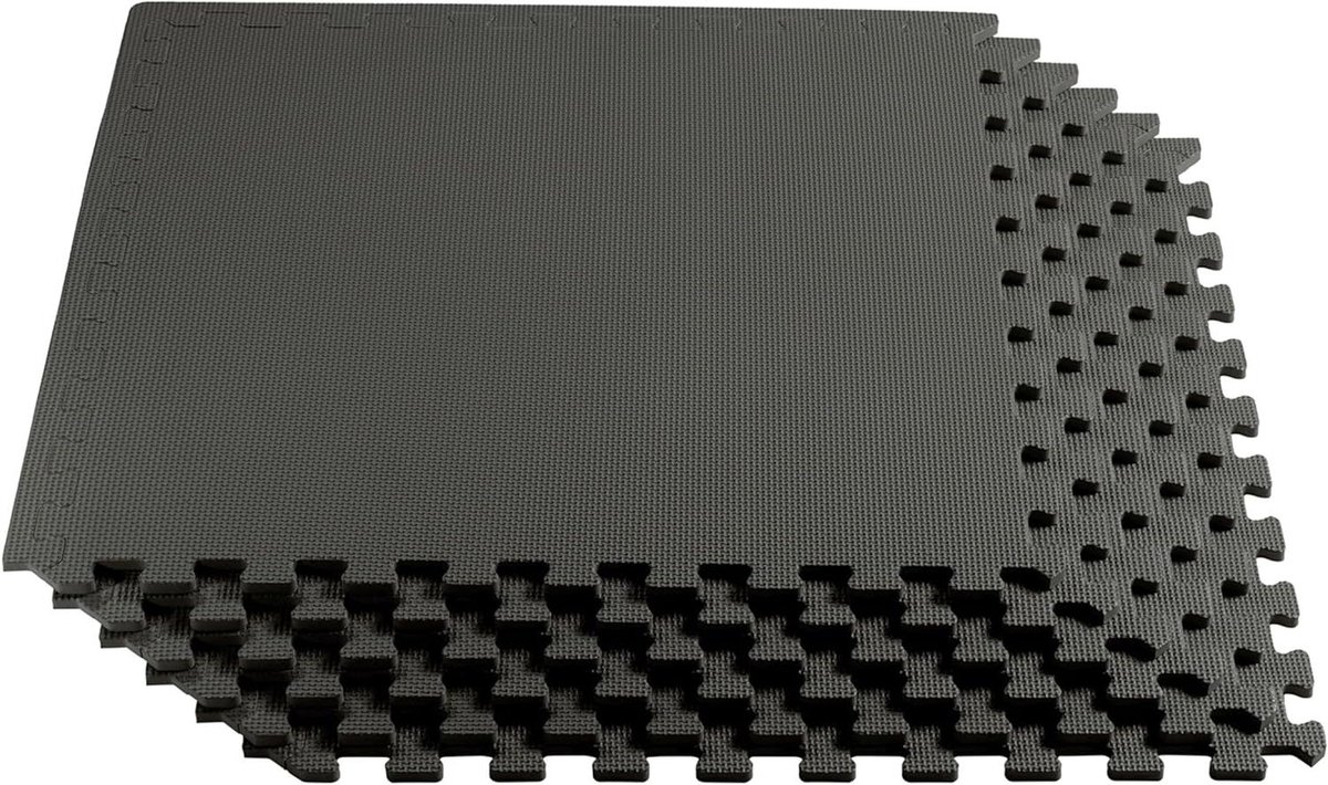Vloermat - Schuimtegels - Multifunctioneel Gebruik - Hoge Dichtheid Schuim - 60x60 cm - Houtskool Grijs