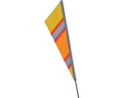 Fietsvlag - Ligfiets vlag - Veilig Fietsen - Reflecterend SunTex - 9x85 cm - Geel