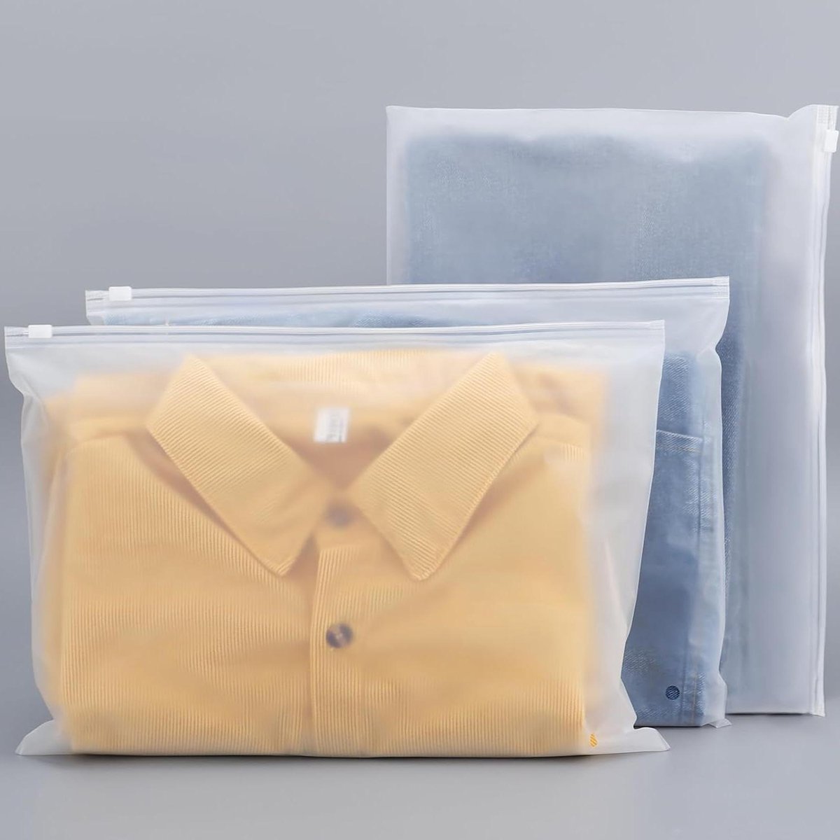 Herbruikbare Ritszakken - Opbergzakken Organizers - Reizen Kleding Opslag - Met Ventilatiegat Mat - 50 Stuks 35x25cm - Transparant
