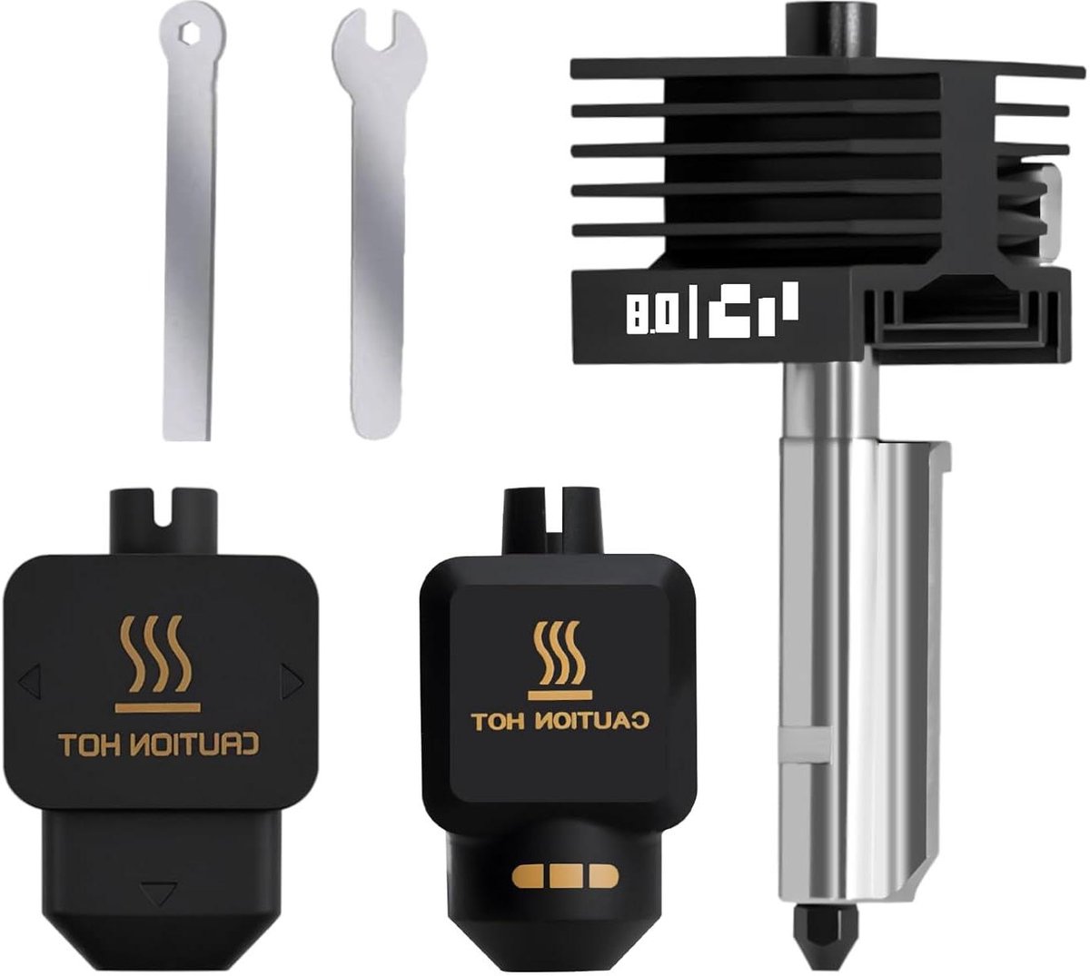 3D Printer Hotend - Printkop Verwarming - Precisie Printen - Gehard Stalen Mondstuk - 08 mm