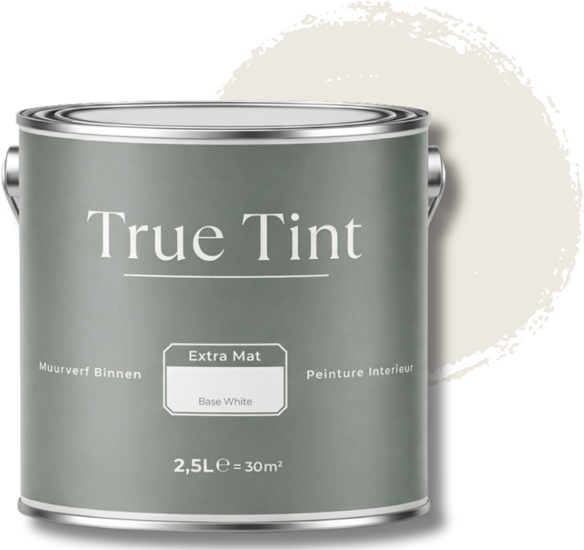 True Tint Muurverf Mat - Beige White - 2,5 L - The Warm Neutrals Collection - Witte Muurverf - Rendement 30m² - Muurverf beige wit - Matte Muurverf - Zachte Neutrale Kleur - Mengverf