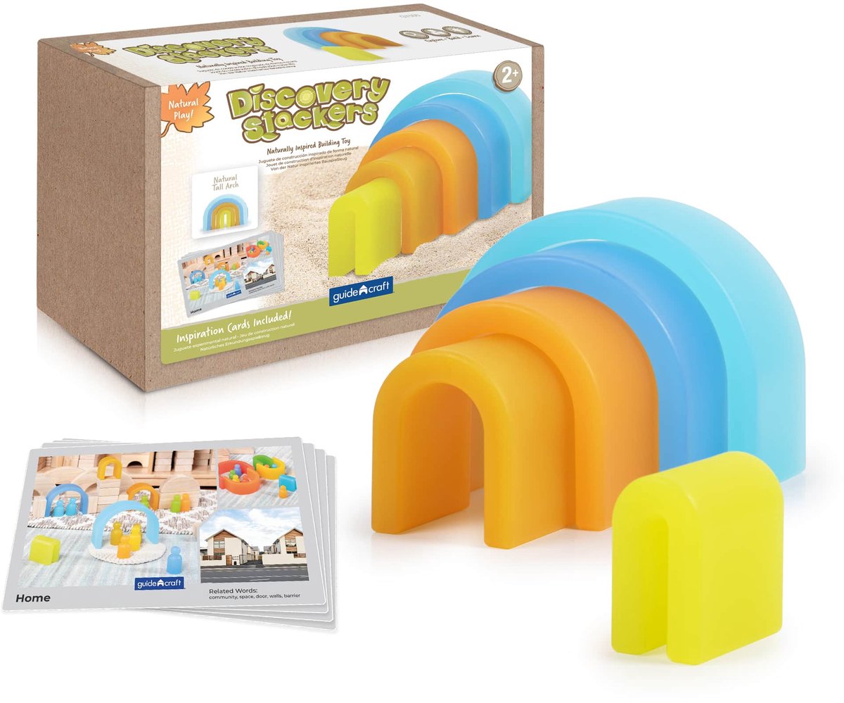 Guidecraft educatief speelgoed Discovery Stackers - Natural Tall Arch.