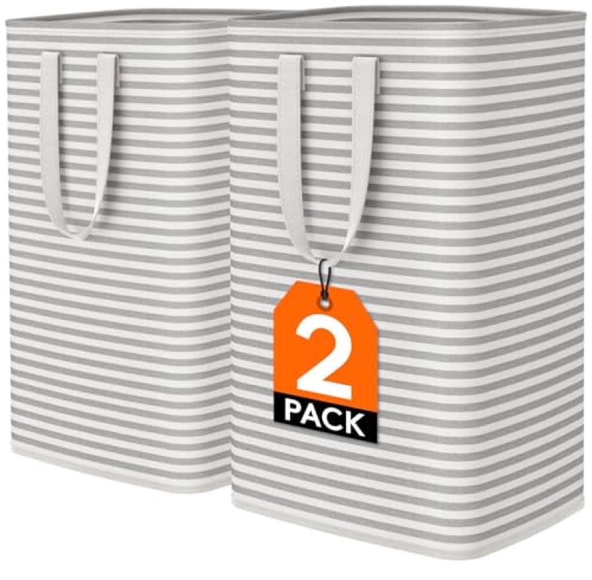 Opvouwbare wasmand 80 liter, set van 2, ruim en stevig met handige draaghandvatten