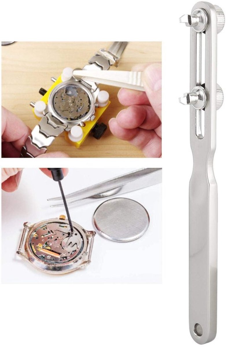 Horloge sleutel achterkant verwijderaar, verstelbare horloge achterkant opener voor diameter kleiner dan 55mm batterij vervanging en horloge reparatie (zonder groef)