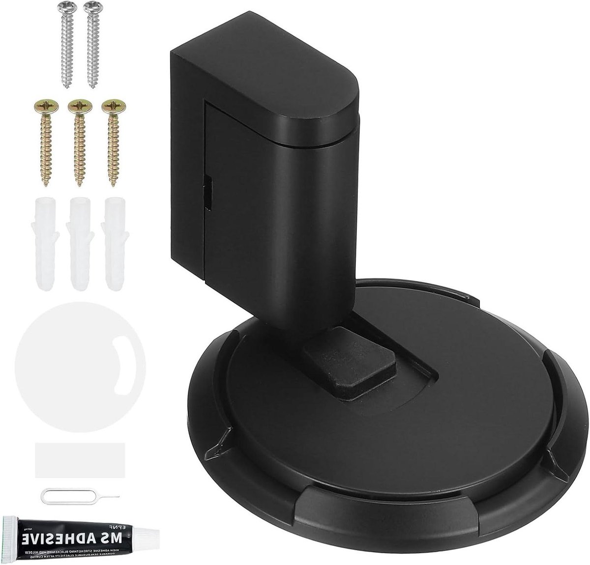 Magnetische Deurstopper - Stille Deurhouder - Deuren Dempen - Boorvrije Installatie - 61 x 8 mm - Zwart