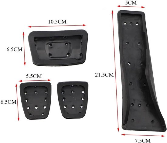 Pedaalhoezen Auto - Antislip Pedalen - Veiliger Rijden - Roestvrij Staal - 3 Stuks - Zilver — afbeelding 4