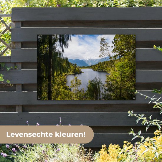 Forêt surplombant les glaciers Franz Josef et Fox en Nouvelle-Zélande Affiche de jardin 120x80 cm - Toile de jardin / Toile d'extérieur / Peintures pour l'extérieur (décoration de jardin)