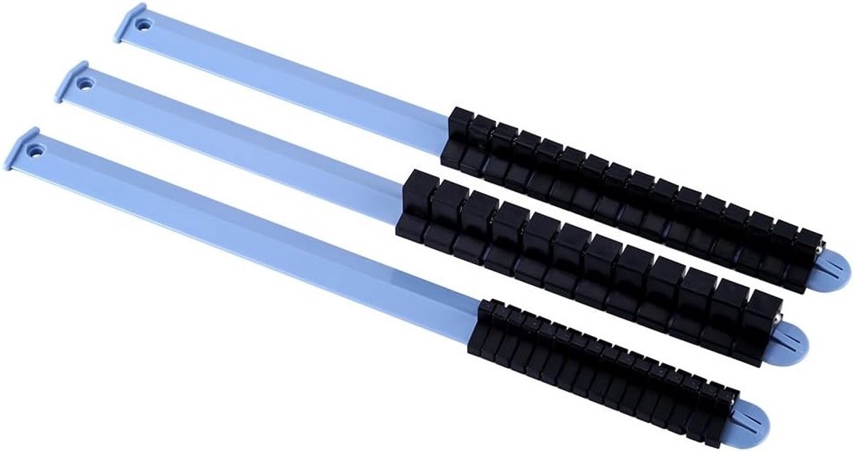 Set van 3 Socket Rack Houder Clips voor Gereedschap Tray Organizer - Opslag voor 1/4", 3/8" en 1/2" Inbussleutels en Accessoires