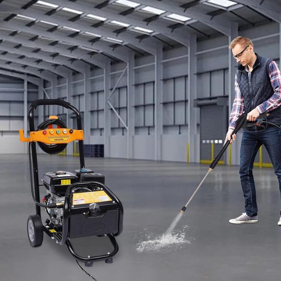 Hogedrukreiniger op benzine - Krachtige reiniger - Terrassen reinigen - Vijf sproeiers - 2600 PSI - Zwart geel — afbeelding 2