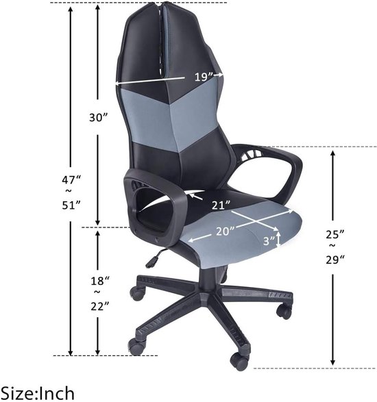 Gaming-stoel In Racestijl, Mesh-bureaustoel, Zacht PU-leer En Mesh-stoffen Taakstoel, Mesh-bureaustoel Met Armleuningen,Blue — afbeelding 5