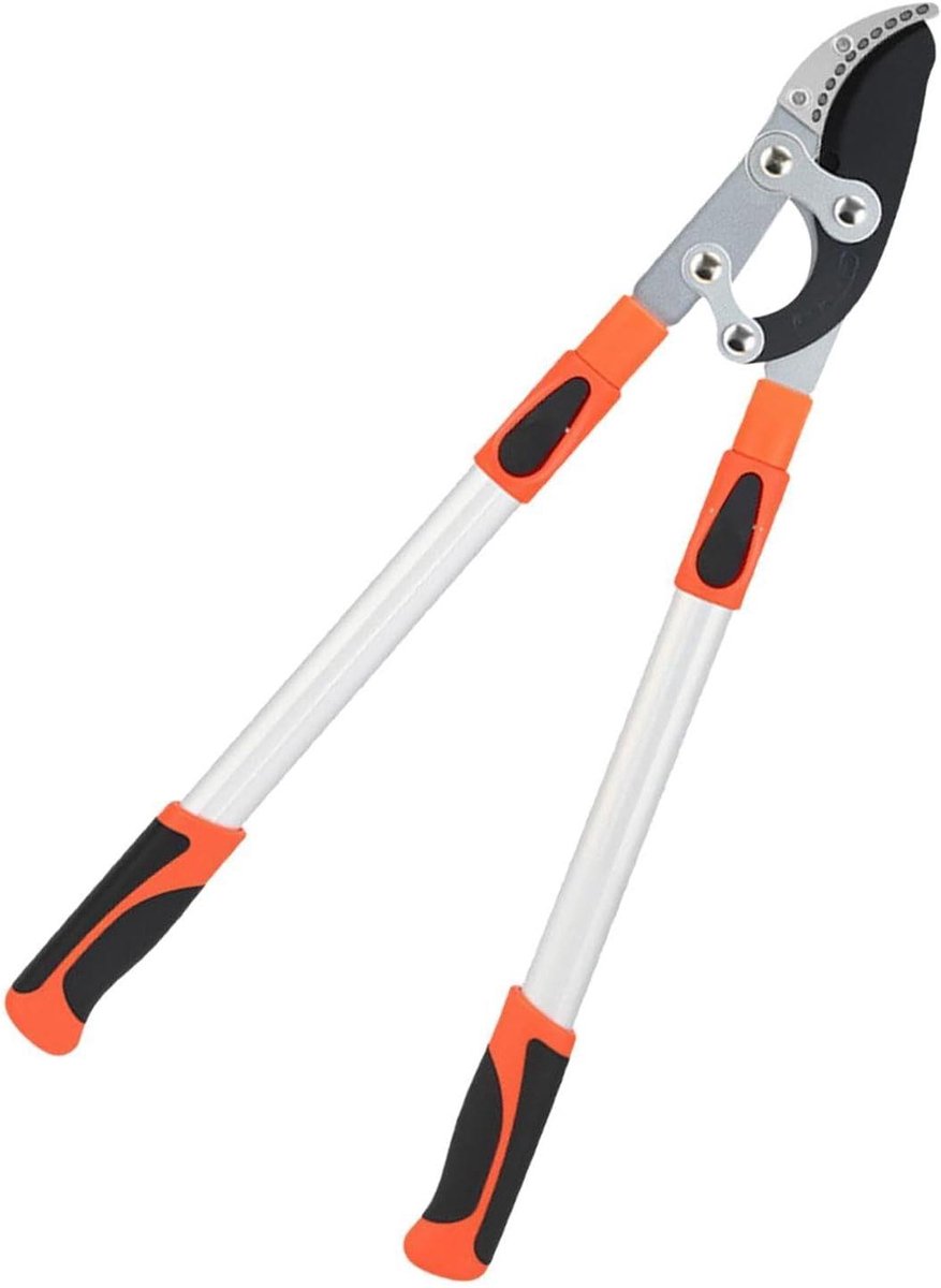 Tuinschaar Lange Steel - Takkenknipper Snoeier - Tuinonderhoud Snoeien - Uitschuifbaar Bereik - Tot 97 cm - Oranje Wit