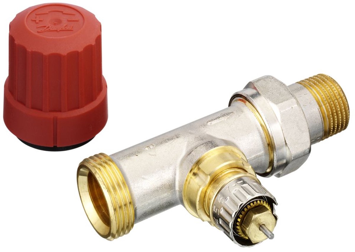 Danfoss Ventielhuis RA-N 15 G 3/4 AG, Doorlaat, Mat vernikkeld, 013G4202