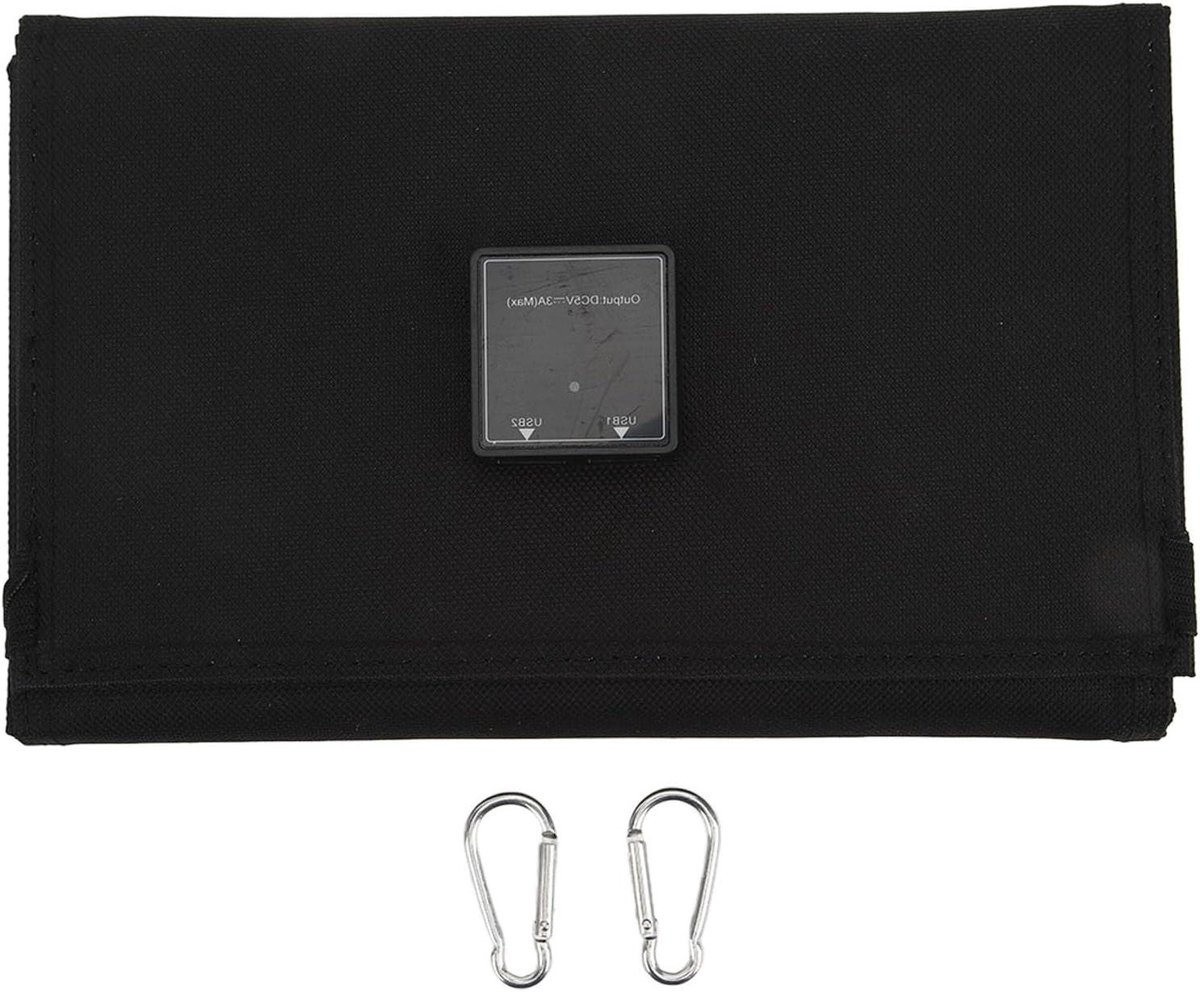 Draagbaar Zonnepaneel - Zonneoplader - Buiten Opladen - Dubbele USB Poorten - 30W Vermogen - Zwart