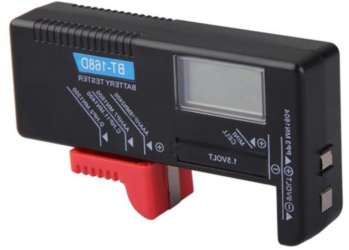 Batterijtester - Volt meter - Batterijen controleren - Universeel apparaat - 112 cm - Zwart