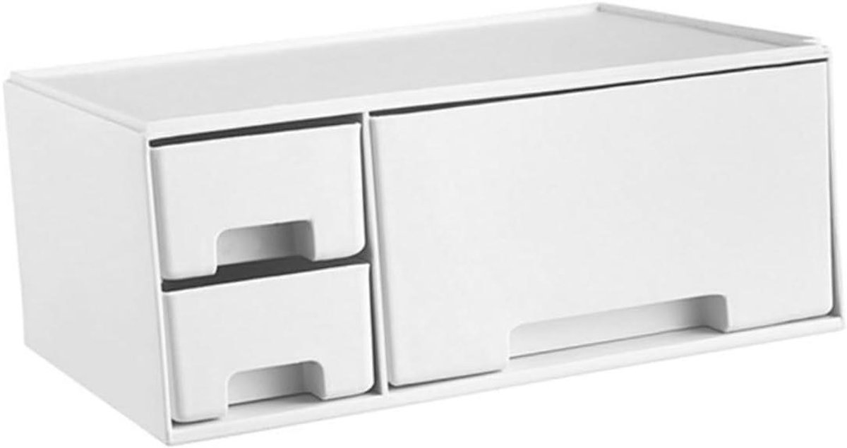 Monitor Verhoger - Bureau Organizer - Comfortabel Werken - Met Lade Opbergruimte - 17 x 17 x 10 cm - Wit