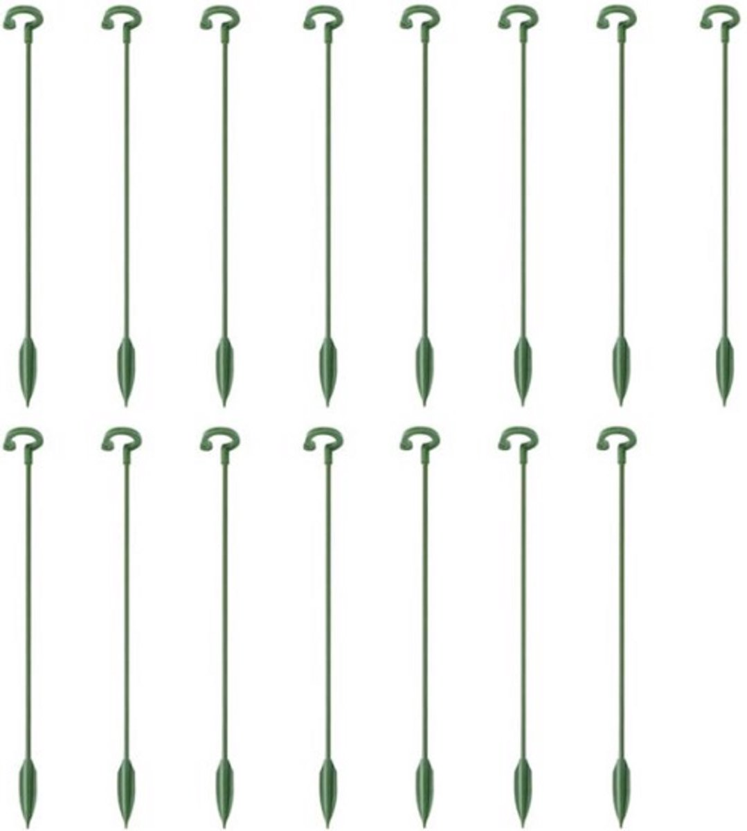Plantensteun - Useme - Plantenstok - Set á 15 Stuks - Plant Ondersteuning - Stevige Constructie - 37cm - Groen