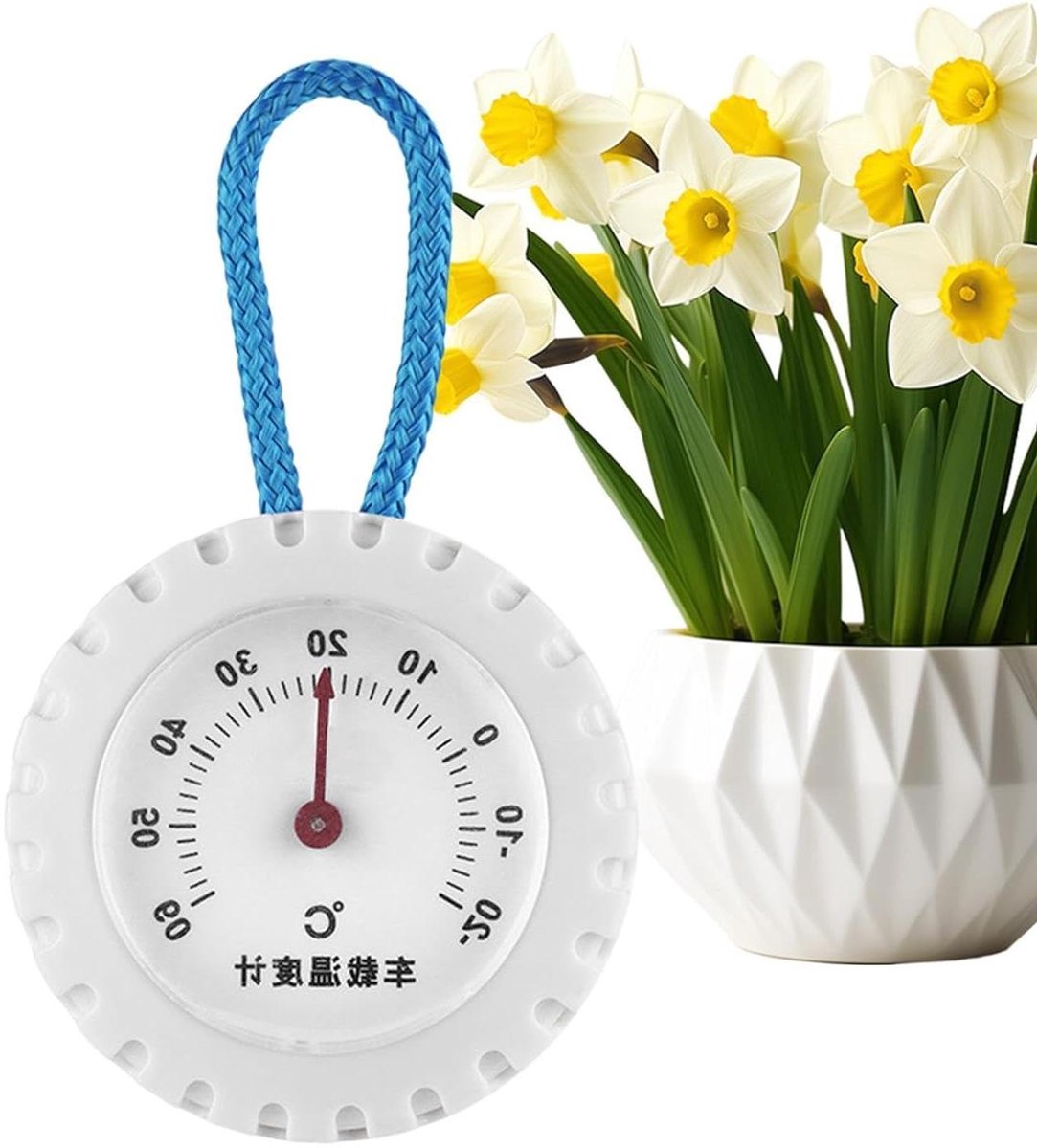 Temperatuurmeter Binnen - Omgevingsmeter Interieur - Klimaat Bewaken - Batterijloos Ontwerp - 5 Centimeter - Zwart