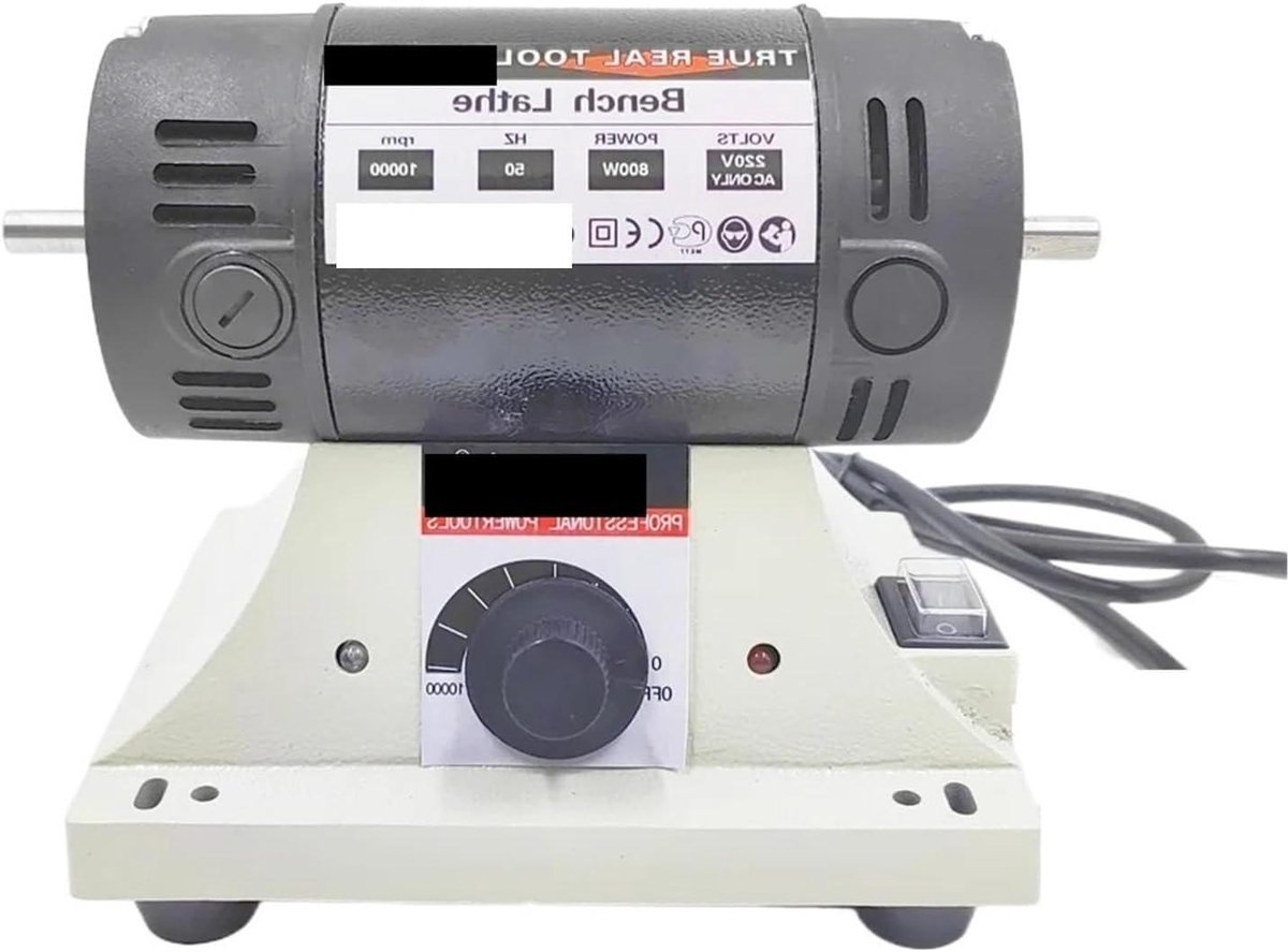 Krachtige bankslijpmachine - Houtbewerking polijstmachine - Precisie graveren slijpen - Traploze snelheidsregeling - 800W vermogen - One Color