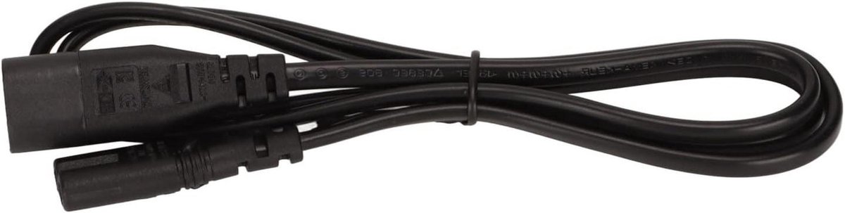 Stroomkabel C8 naar C7 - Verlengkabel Adapter - Apparaten Aansluiten - Hittebestendig PVC - 1 Meter - Zwart