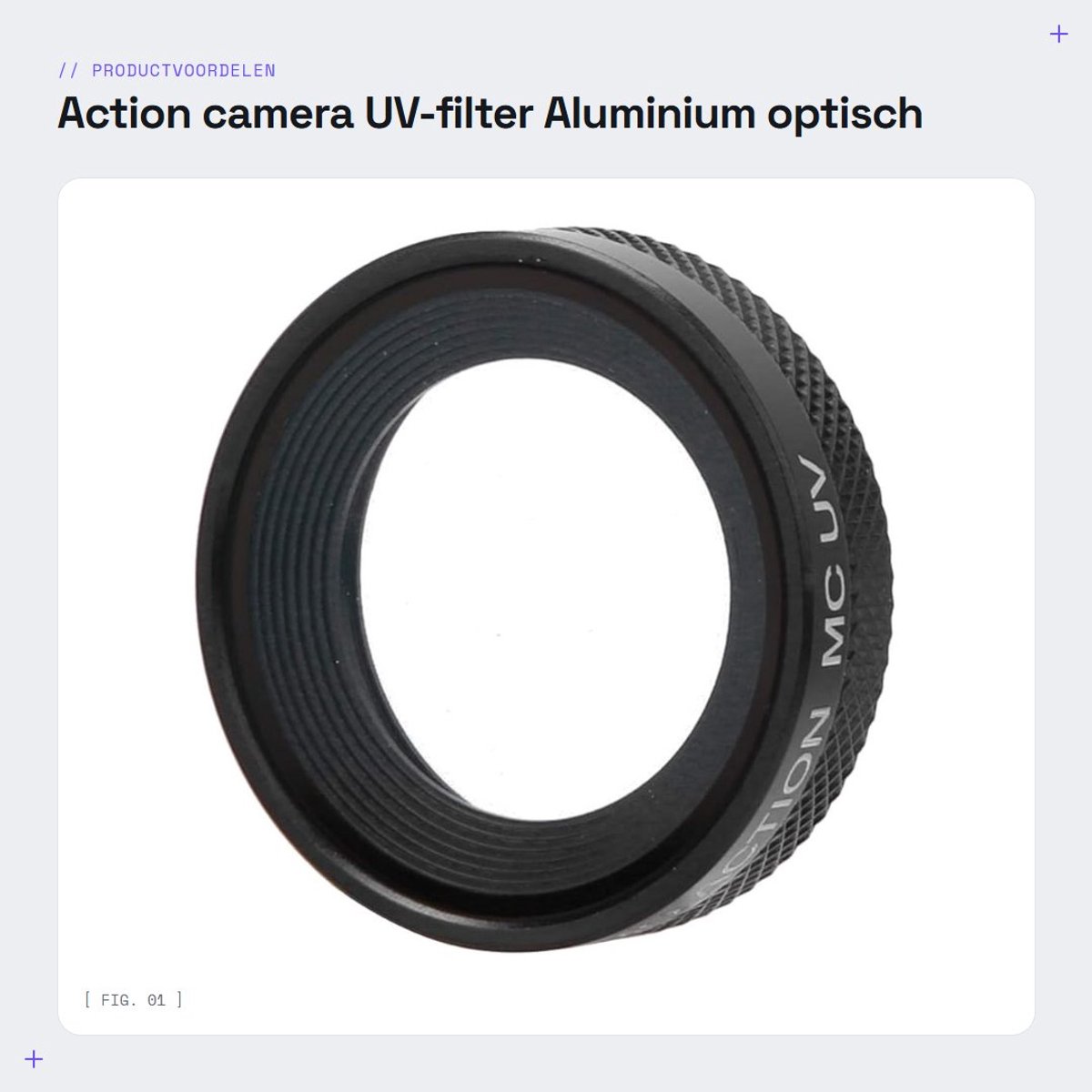 Dailygoods- UV-filter Hoogwaardig Aluminium - Optisch Glas - Lensbescherming - Sportcamera Accessoires - Meerlaagse Coating - Verbeterde Beeldkwaliteit - Camerafilter