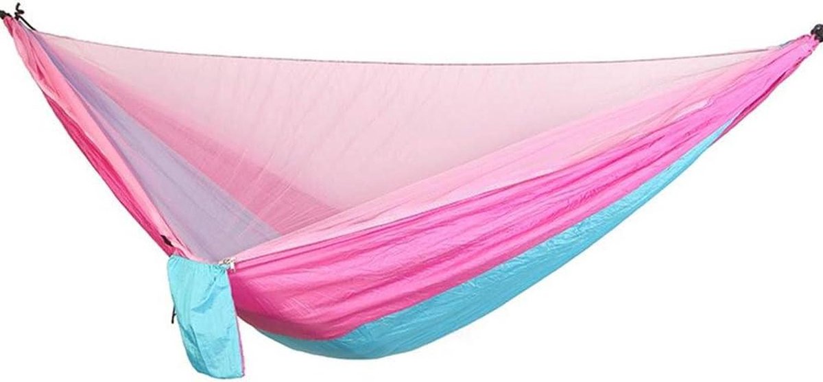 Hangmat met klamboe - Dubbele hangmat - Kamperen en reizen - Ultralicht en draagbaar - 290 x 140 cm - Groen